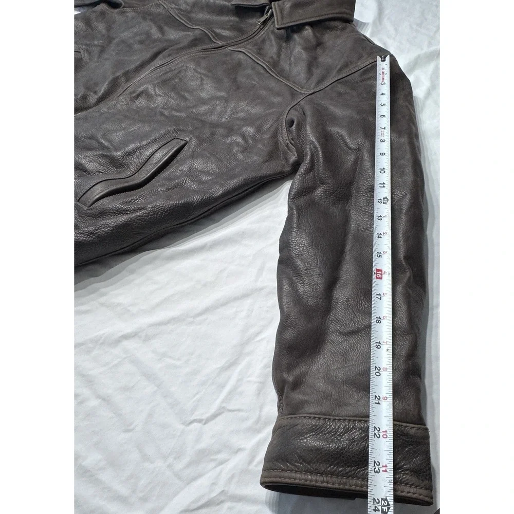 VTG 80s RARE St Johns Bay Brown Leather Jacket XL Flannel‎ Blanket Lined RN93677